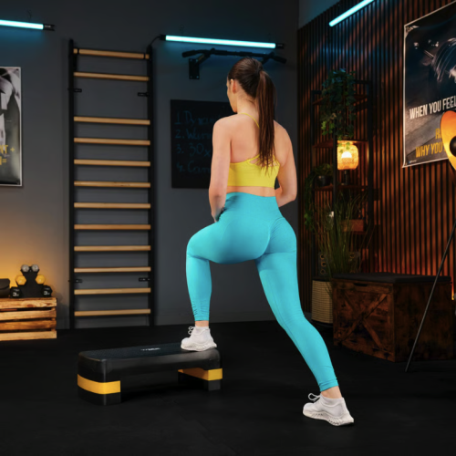 Степ платформа  Trex Sport TX-030AS 3-уровневая черно-желтая - фото №3